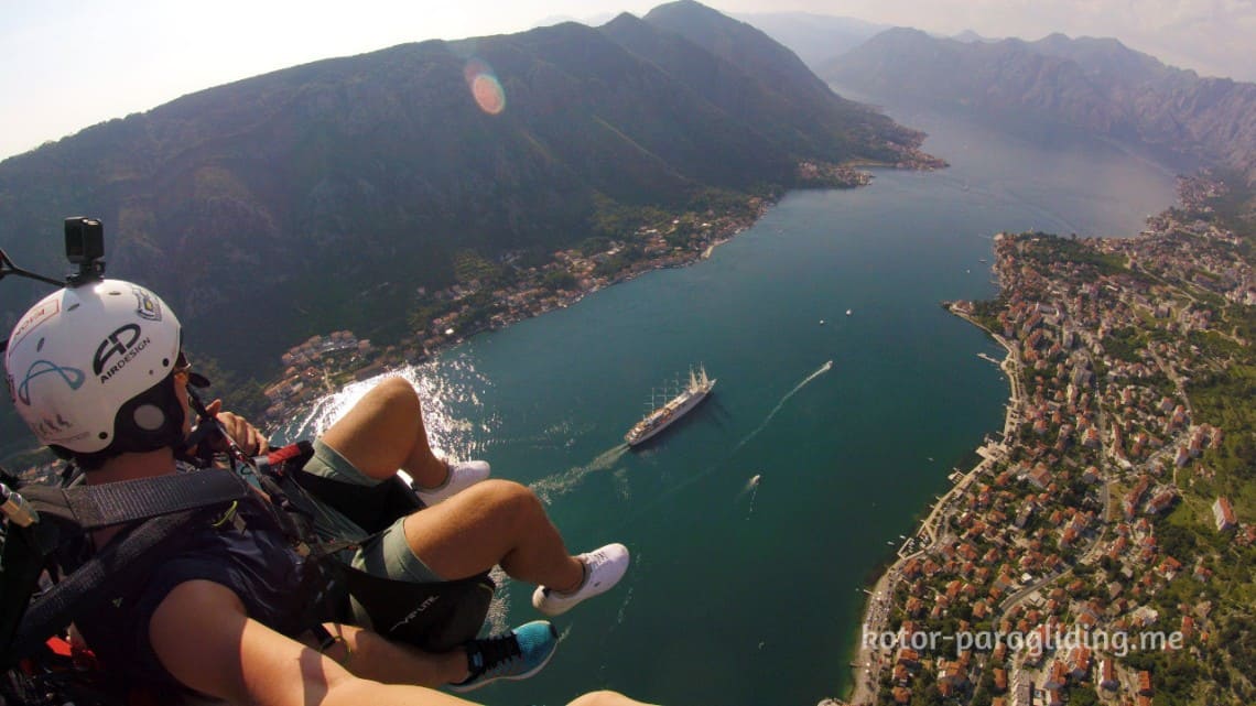 kotor paragliding montenegro bay